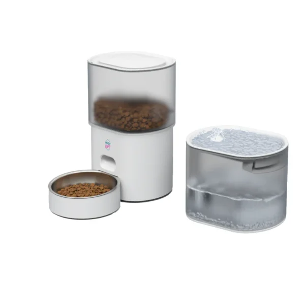 Distributeur Automatique Croquettes 3L + Fontaine à Eau 2,5L