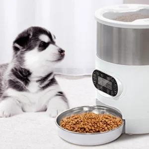Distributeur de croquettes connecté pour chien