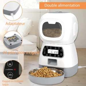 Distributeur de croquettes connecté pour chien